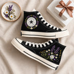 Personalized Name Wildflower Hand Embroidered Sneakers