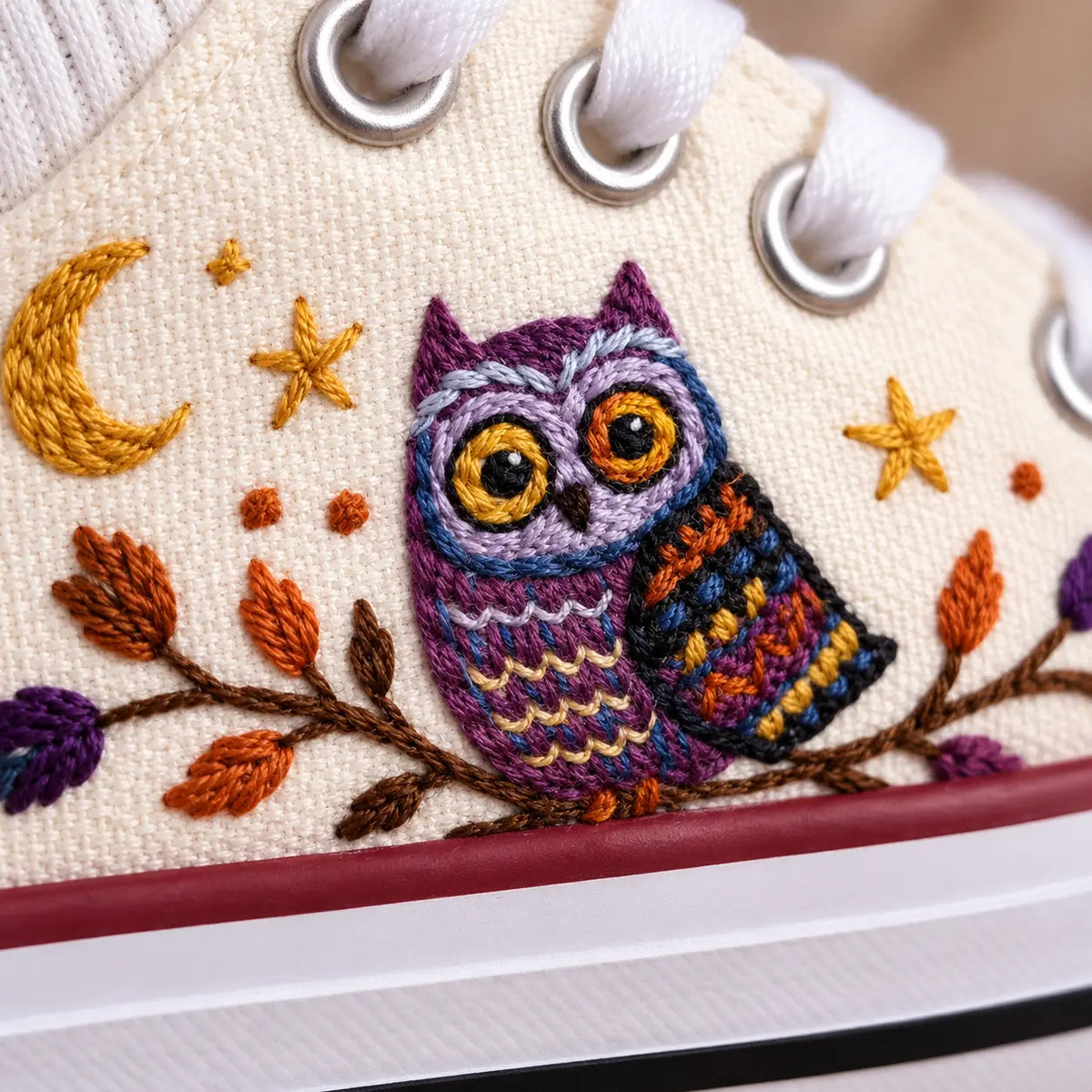 Personalized Owl Embroidered Kids Sneakers