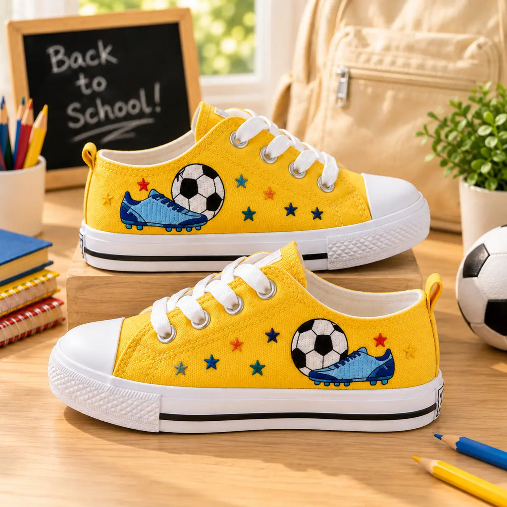 Personalized Soccer Embroidered Kids Sneakers