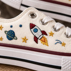 Personalized Space Embroidered Kids Sneakers