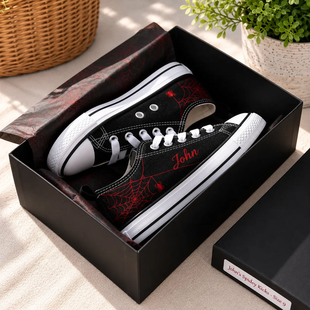 Personalized Spiderweb Embroidered Sneakers