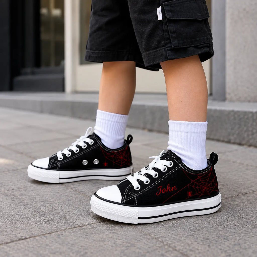 Personalized Spiderweb Embroidered Sneakers