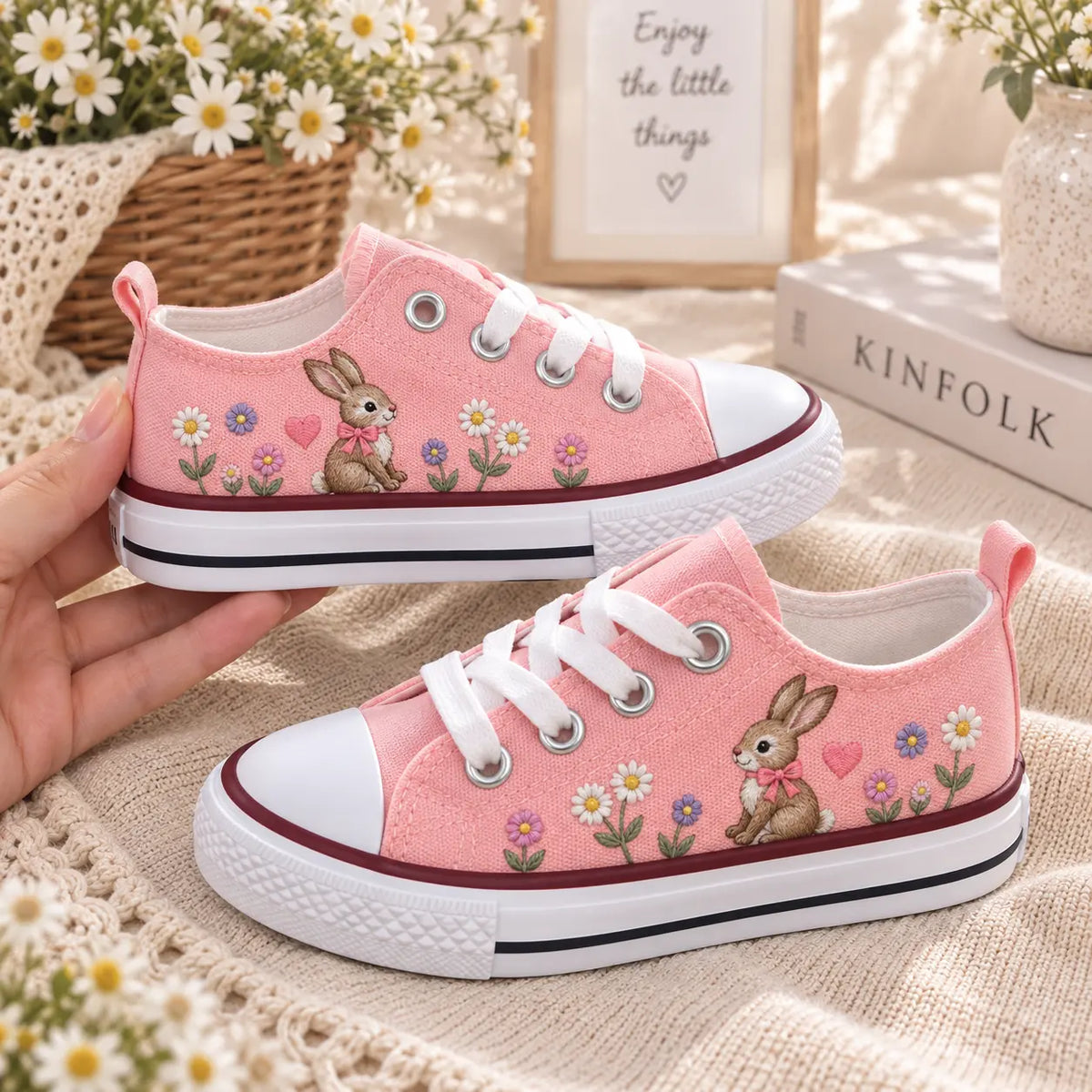 Personalized Bunny Embroidered Sneakers